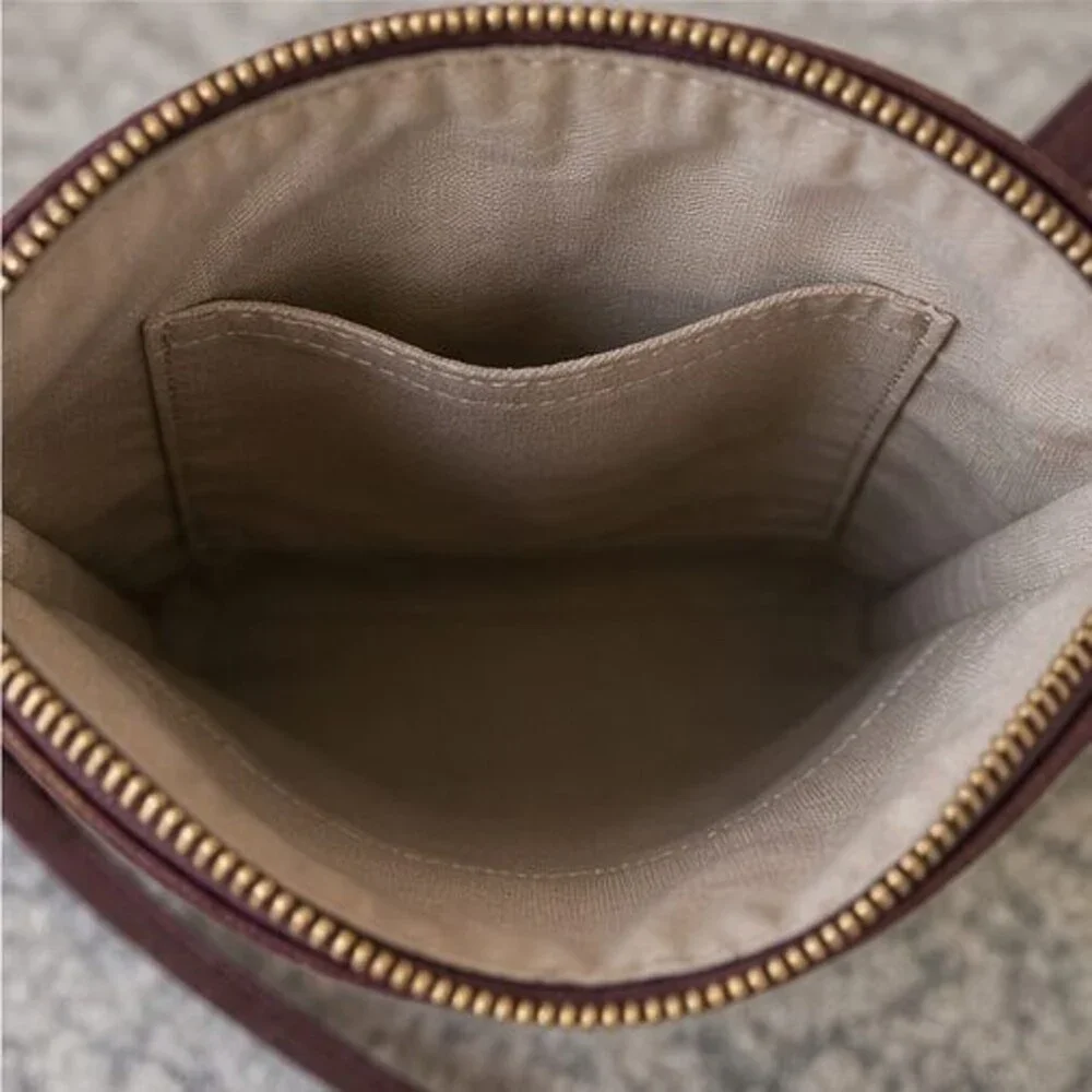 Burgundy Woven Crossbody Bag